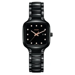 Rado True Square 29mm High-Tech Ceramic Diamond Ladies Watch