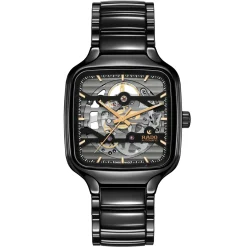 Rado True Square 38mm High-Tech Ceramic Skeleton Automatic Watch
