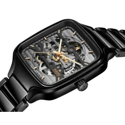 Rado True Square 38mm High-Tech Ceramic Skeleton Automatic Watch