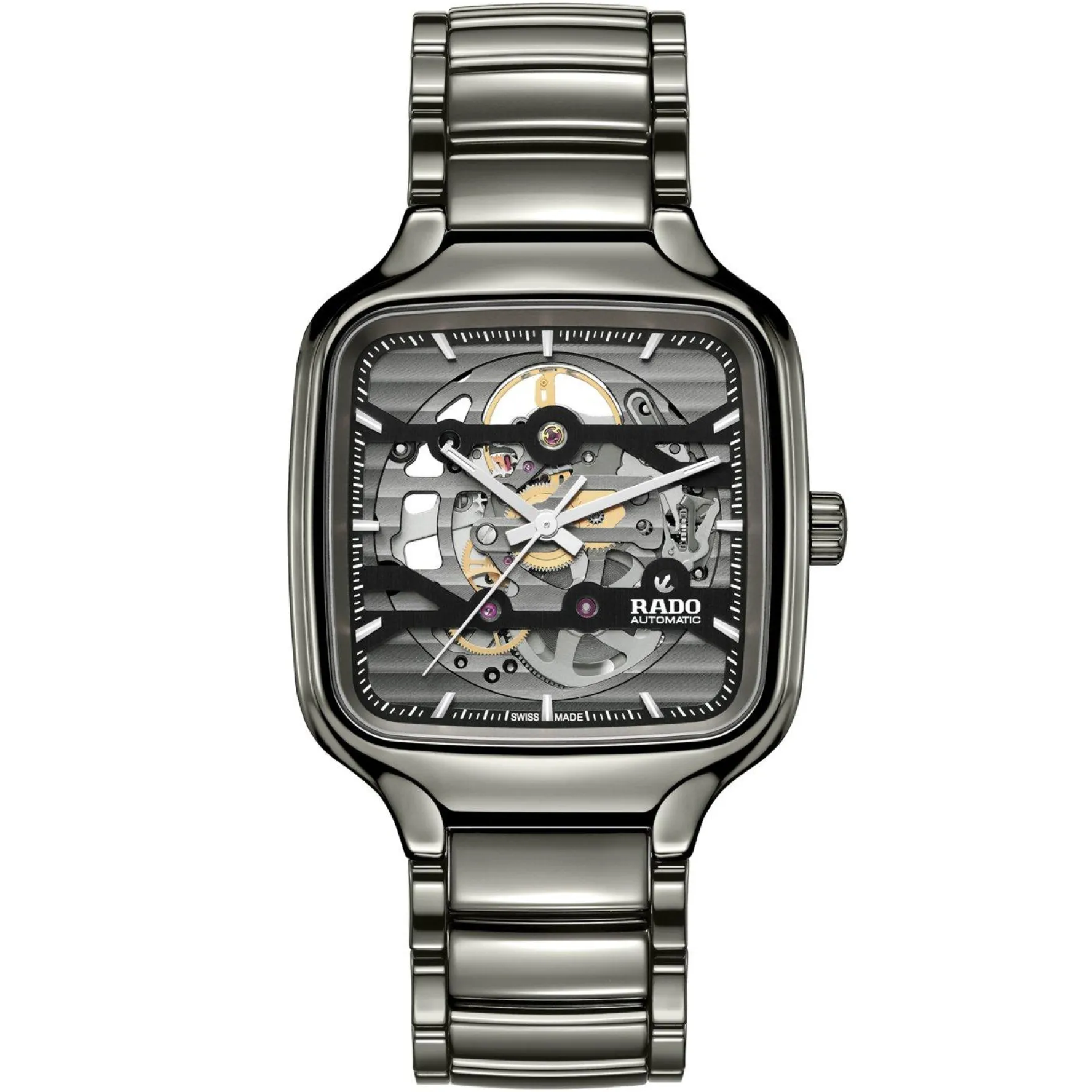 Rado True Square 38mm High-Tech Ceramic Skeleton Automatic Watch
