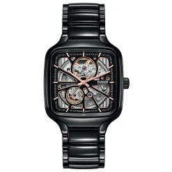Rado True Square 38mm High-Tech Ceramic Skeleton Automatic Watch