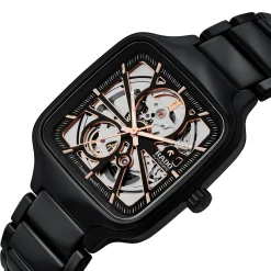 Rado True Square 38mm High-Tech Ceramic Skeleton Automatic Watch