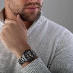 Rado True Square 38mm High-Tech Ceramic Skeleton Automatic Watch