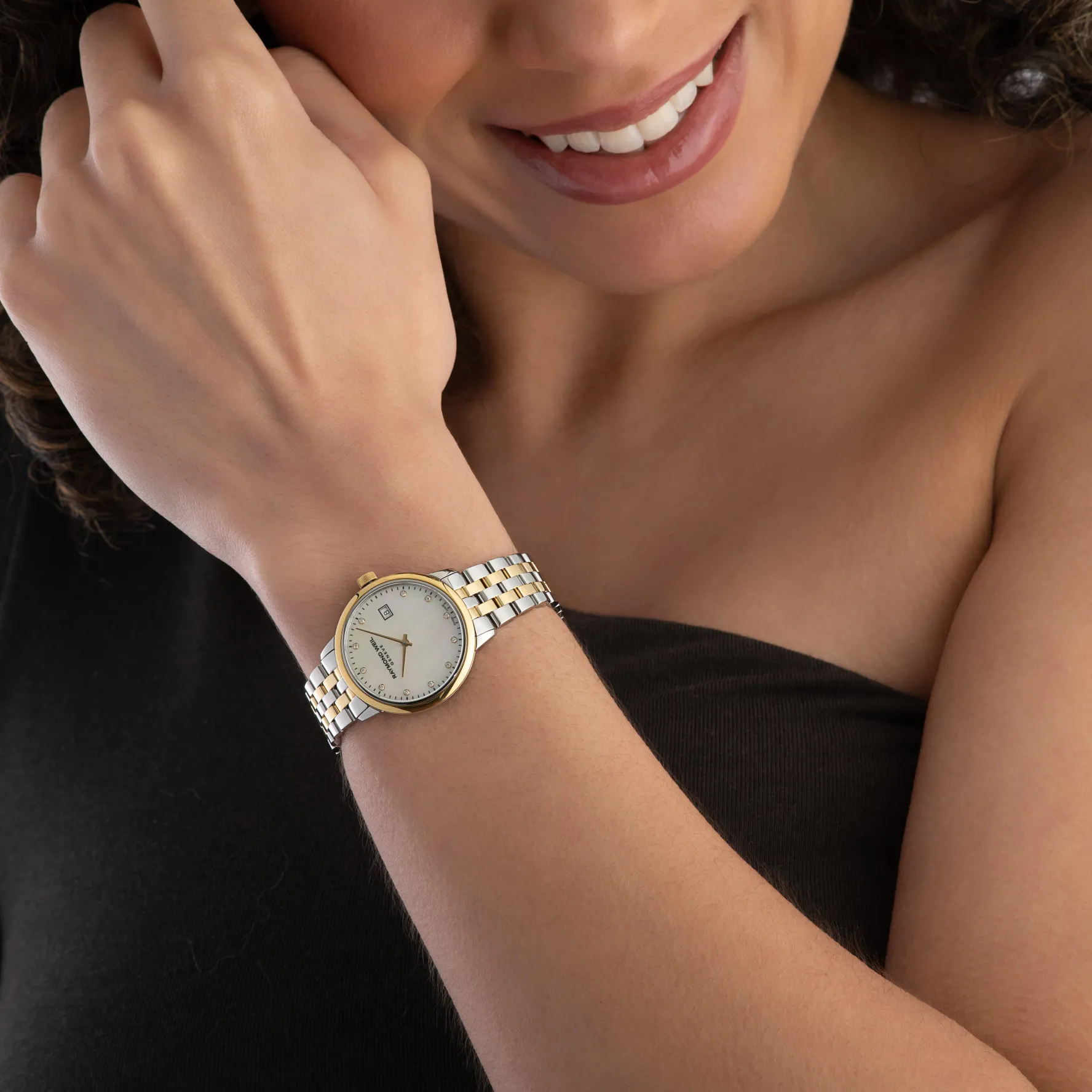 Raymond Weil Toccata 29mm Stainless Steel and Yellow Gold PVD Diamond Ladies Watch