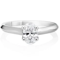 Royal Asscher Charlotte Platinum Diamond Oval Cut Solitaire Ring