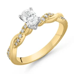 Royal Asscher 18ct Yellow Gold Oval Shaped Diamond Ring