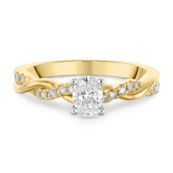 Royal Asscher 18ct Yellow Gold Oval Shaped Diamond Ring