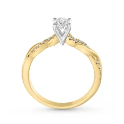 Royal Asscher 18ct Yellow Gold Oval Shaped Diamond Ring