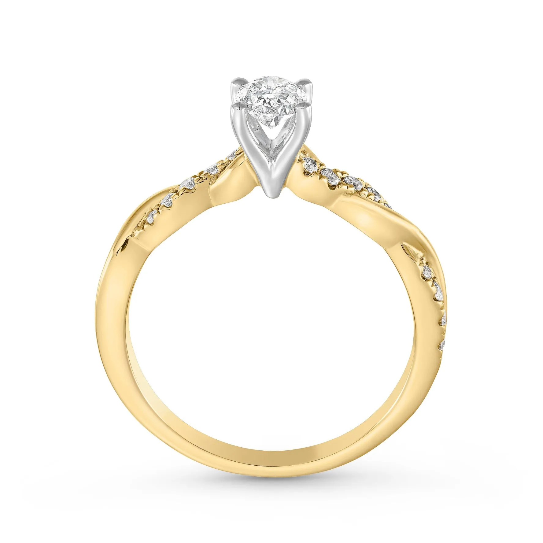 Royal Asscher 18ct Yellow Gold Oval Shaped Diamond Ring