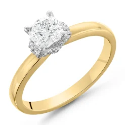 Royal Asscher 18ct Yellow Gold Cushion Cut Diamond Ring