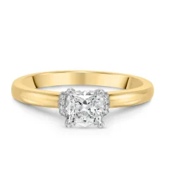 Royal Asscher 18ct Yellow Gold Cushion Cut Diamond Ring