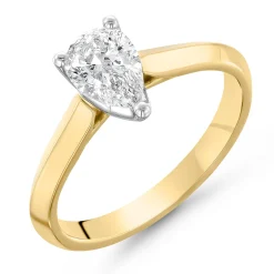 Royal Asscher 18ct Yellow Gold Pear Shaped Diamond Ring