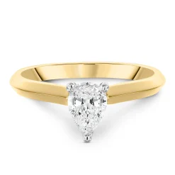Royal Asscher 18ct Yellow Gold Pear Shaped Diamond Ring