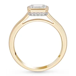 Royal Asscher 18ct Yellow Gold Emerald Cut Diamond Ring