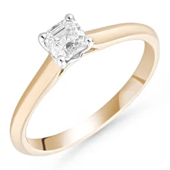 Royal Asscher 18ct Yellow Gold Royal Asscher Cut Diamond Solitaire Ring