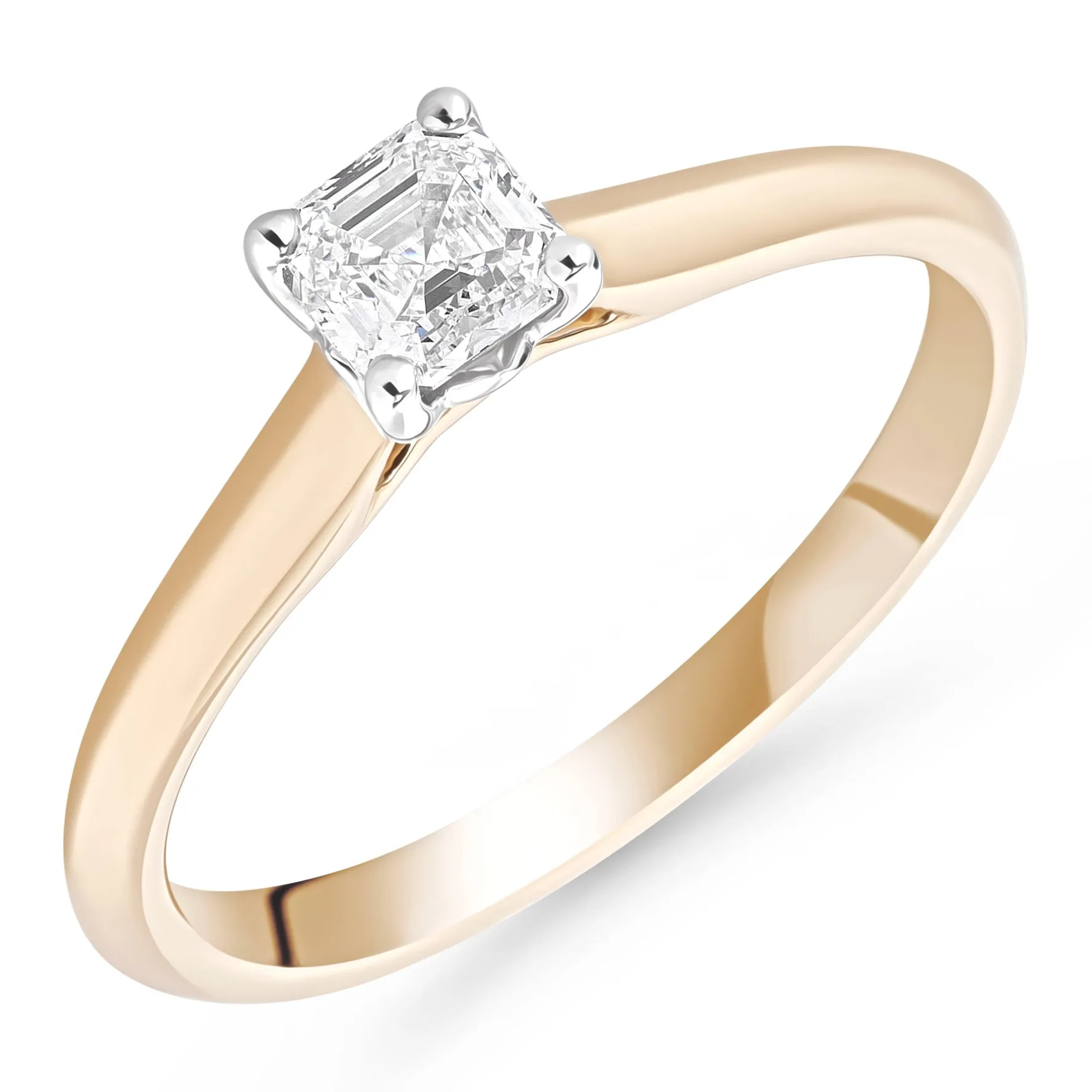 Royal Asscher 18ct Yellow Gold Royal Asscher Cut Diamond Solitaire Ring