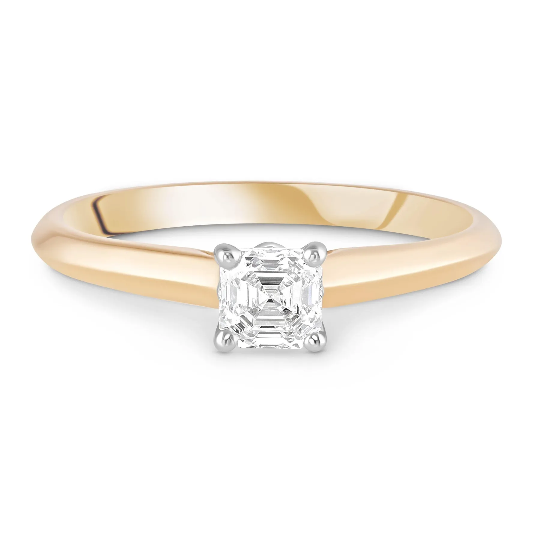 Royal Asscher 18ct Yellow Gold Royal Asscher Cut Diamond Solitaire Ring