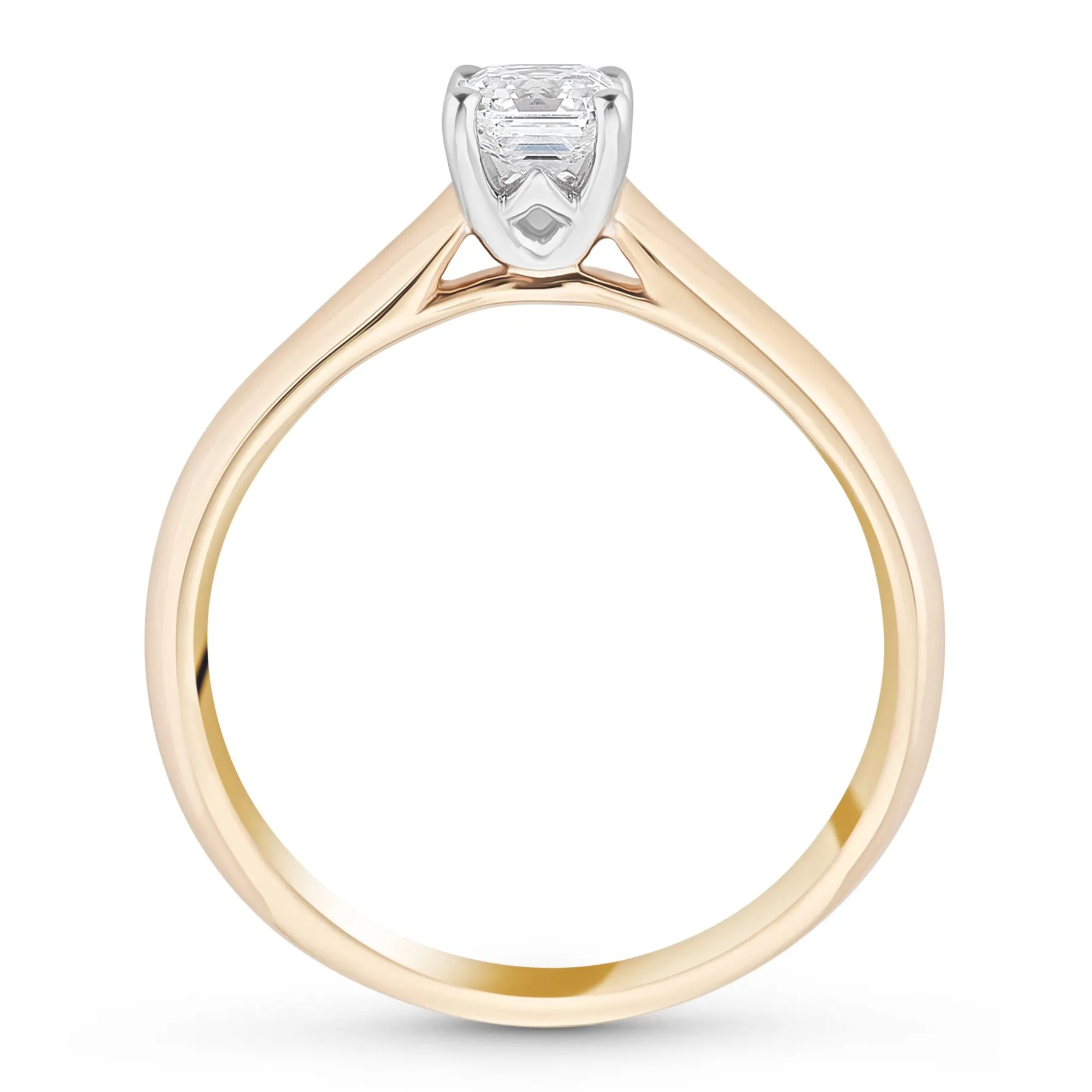 Royal Asscher 18ct Yellow Gold Royal Asscher Cut Diamond Solitaire Ring