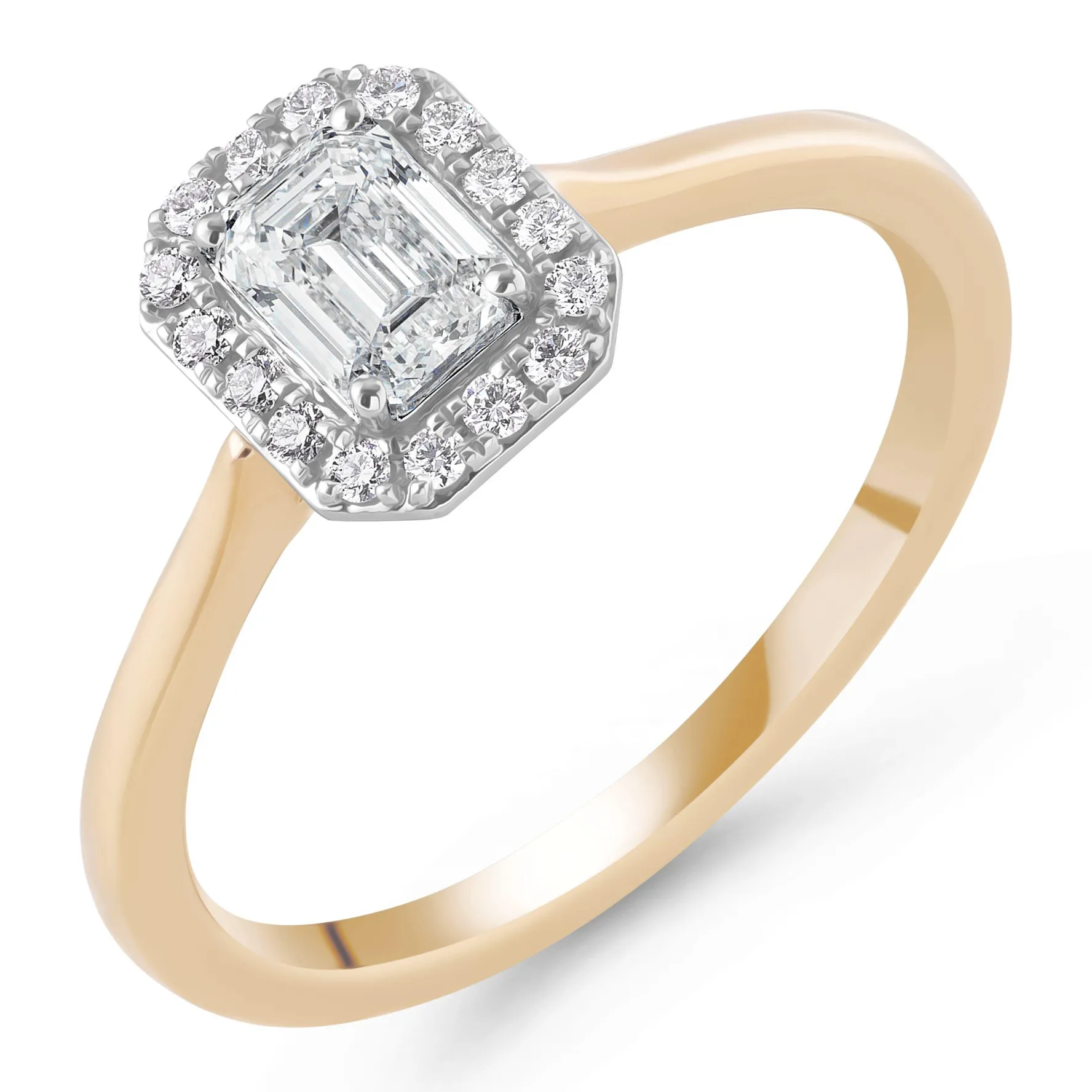 Royal Asscher 18ct Yellow Gold Emerald Cut Diamond Ring