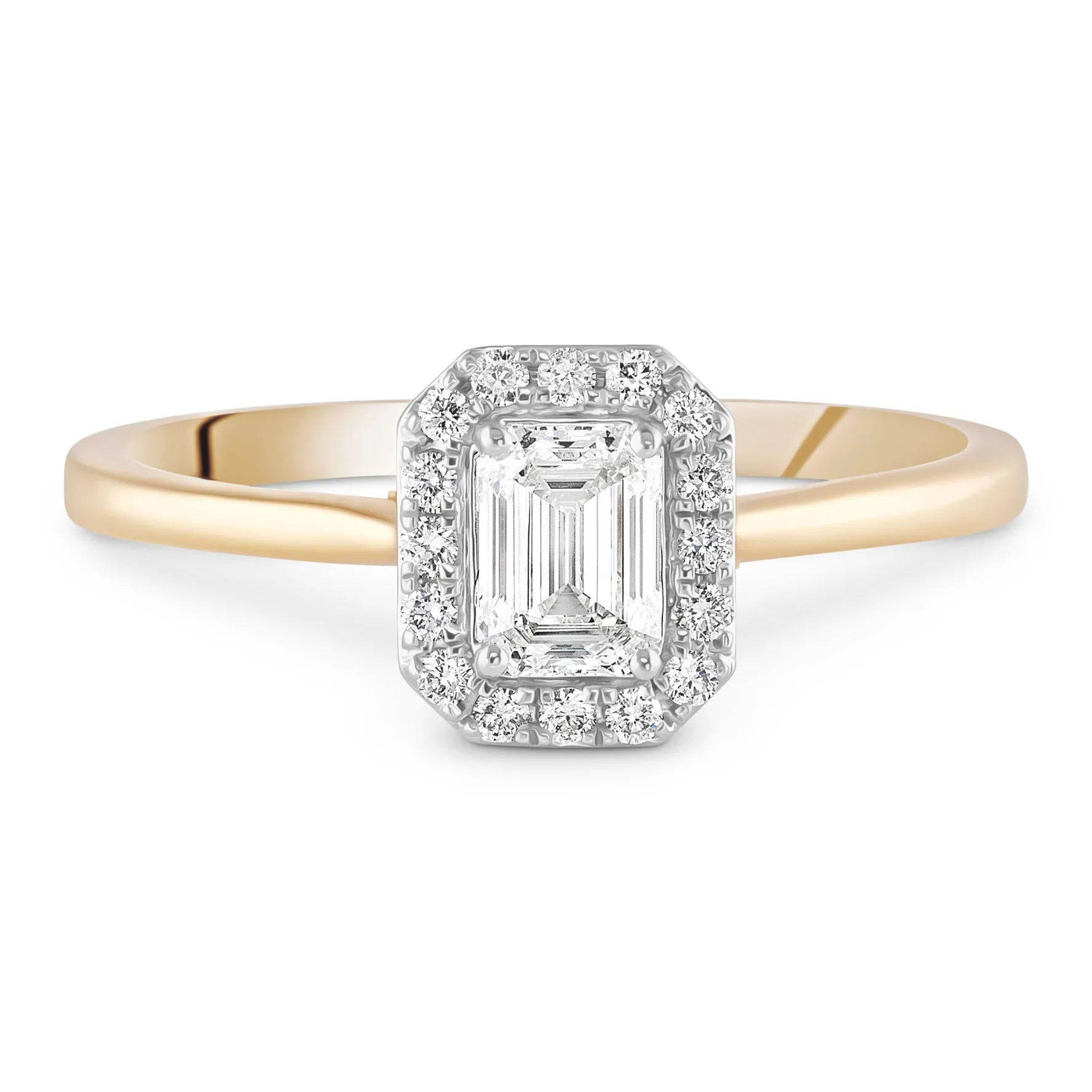 Royal Asscher 18ct Yellow Gold Emerald Cut Diamond Ring