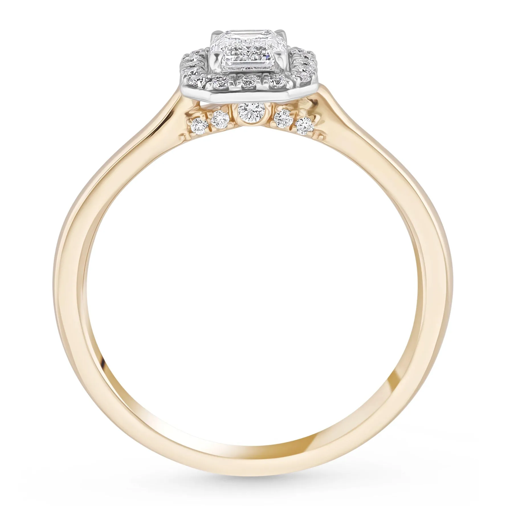 Royal Asscher 18ct Yellow Gold Emerald Cut Diamond Ring