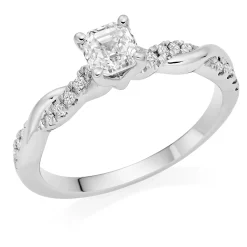 Royal Asscher Eleanor Platinum Diamond Royal Asscher Cut Solitaire Ring
