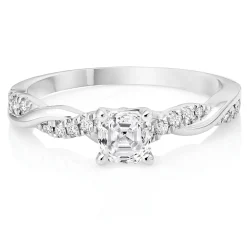 Royal Asscher Eleanor Platinum Diamond Royal Asscher Cut Solitaire Ring
