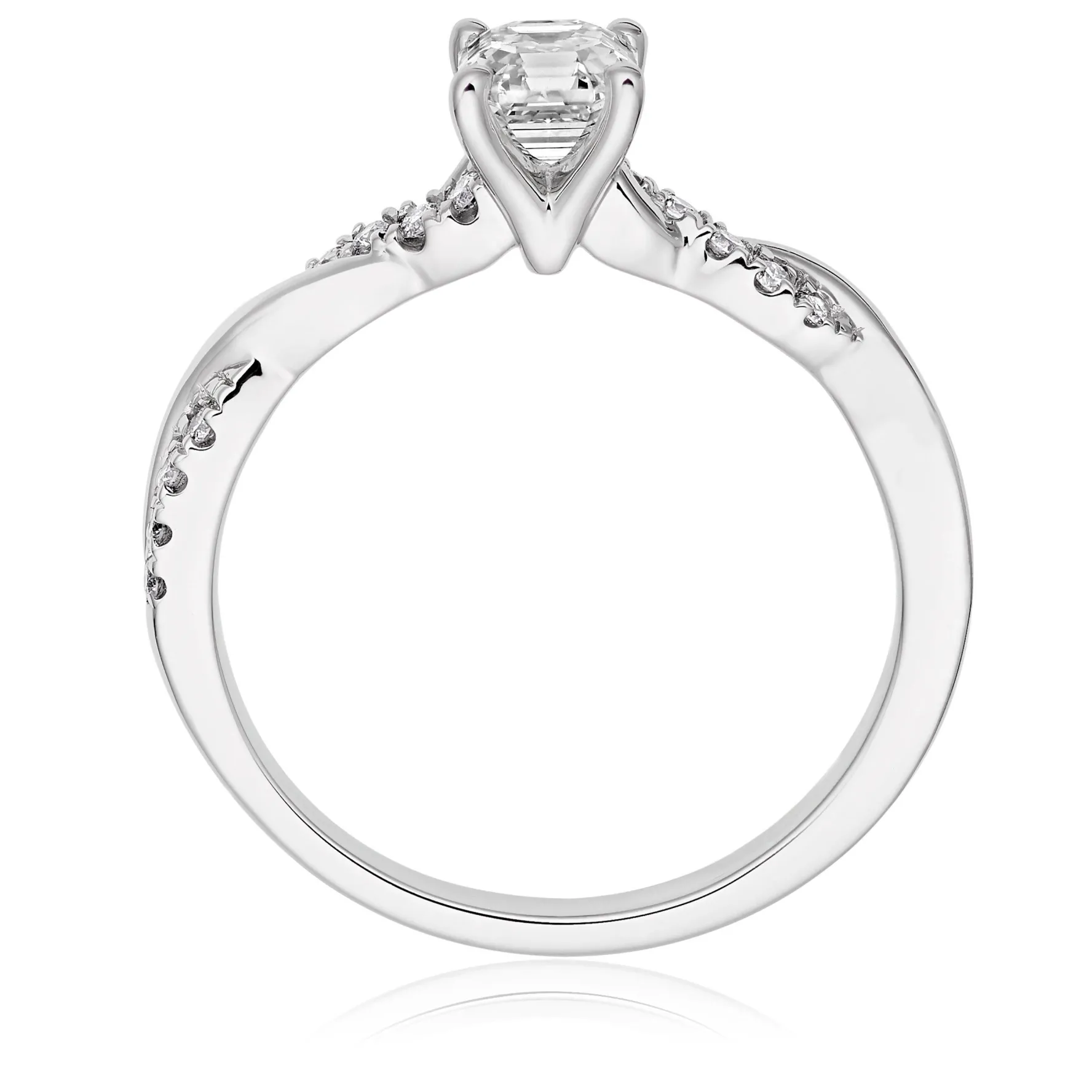 Royal Asscher Eleanor Platinum Diamond Royal Asscher Cut Solitaire Ring
