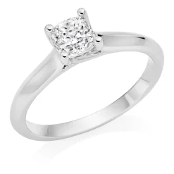 Royal Asscher Emma Platinum Diamond Royal Asscher Cushion Cut Solitaire Ring