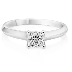 Royal Asscher Emma Platinum Diamond Royal Asscher Cushion Cut Solitaire Ring