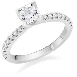 Royal Asscher Guinevere Platinum Diamond Royal Asscher Cushion Cut Solitaire Ring