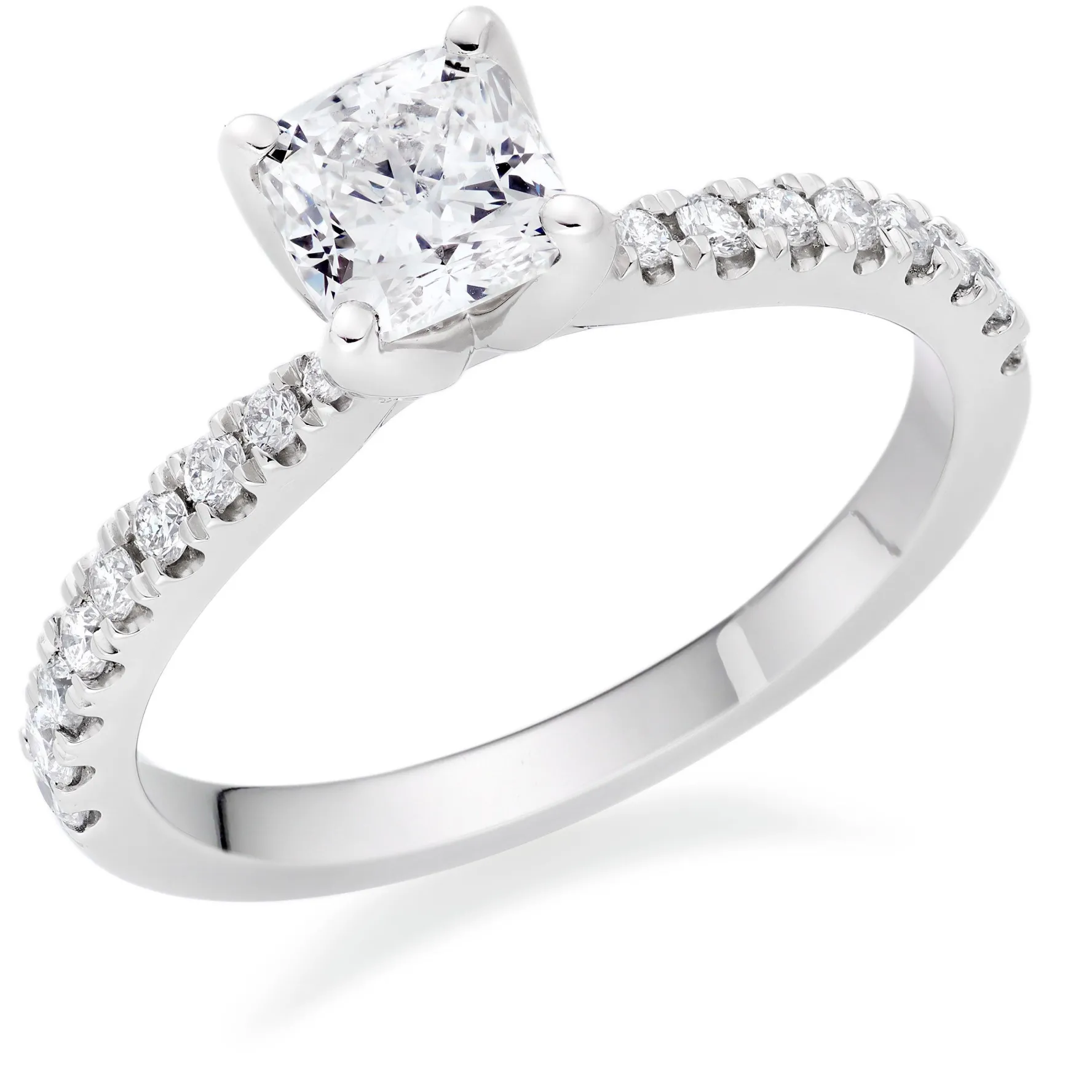 Royal Asscher Guinevere Platinum Diamond Royal Asscher Cushion Cut Solitaire Ring