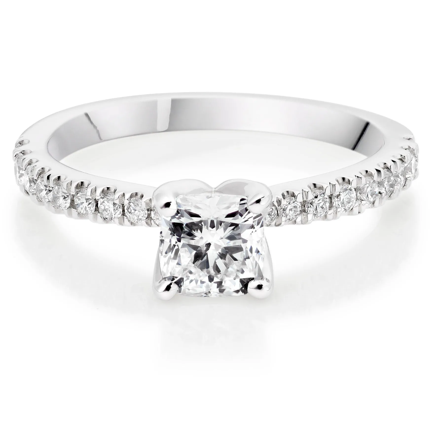 Royal Asscher Guinevere Platinum Diamond Royal Asscher Cushion Cut Solitaire Ring