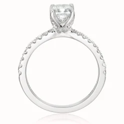 Royal Asscher Guinevere Platinum Diamond Royal Asscher Cushion Cut Solitaire Ring