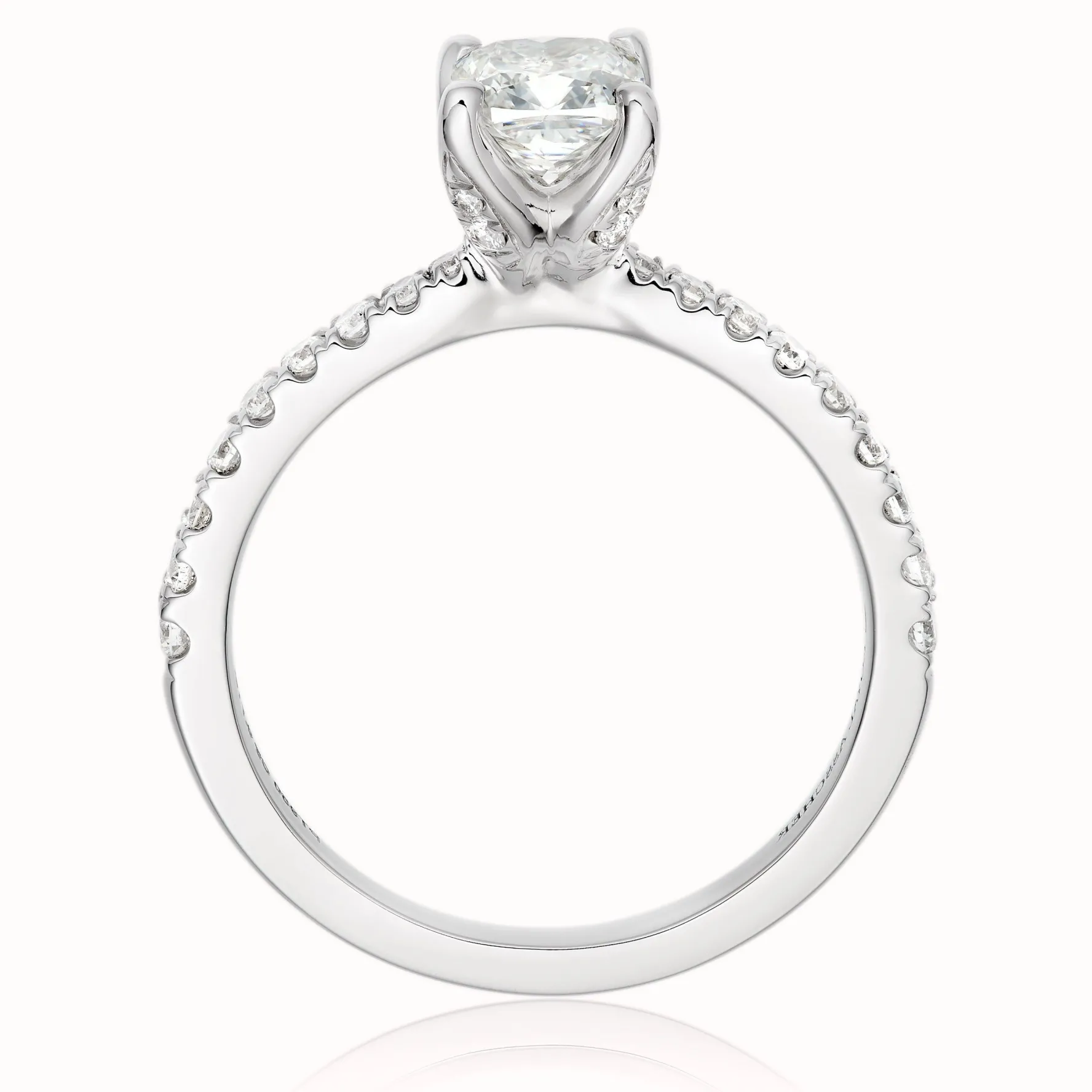 Royal Asscher Guinevere Platinum Diamond Royal Asscher Cushion Cut Solitaire Ring