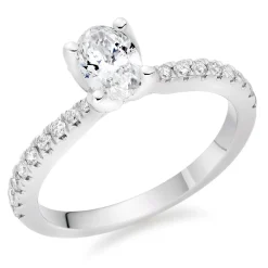 Royal Asscher Guinevere Platinum Diamond Royal Asscher Oval Cut Solitaire Ring
