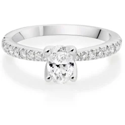 Royal Asscher Guinevere Platinum Diamond Royal Asscher Oval Cut Solitaire Ring