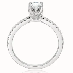 Royal Asscher Guinevere Platinum Diamond Royal Asscher Oval Cut Solitaire Ring