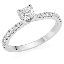 Royal Asscher Guinevere Platinum Diamond Royal Asscher Cushion Cut Solitaire Ring