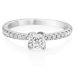 Royal Asscher Guinevere Platinum Diamond Royal Asscher Cushion Cut Solitaire Ring