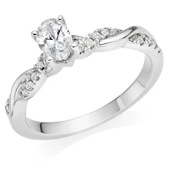 Royal Asscher Letizia Platinum Diamond Royal Asscher Oval Cut Solitaire Ring