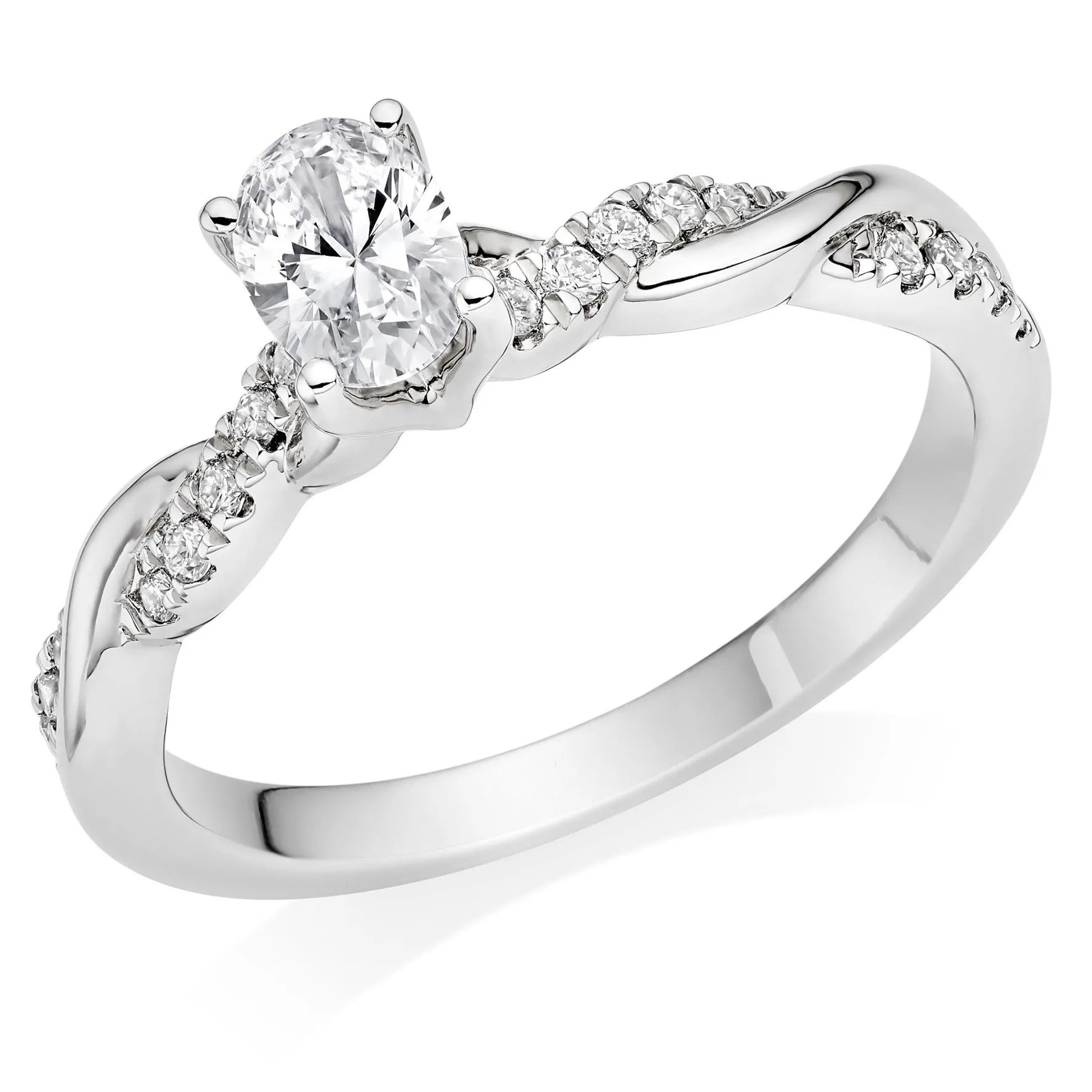 Royal Asscher Letizia Platinum Diamond Royal Asscher Oval Cut Solitaire Ring