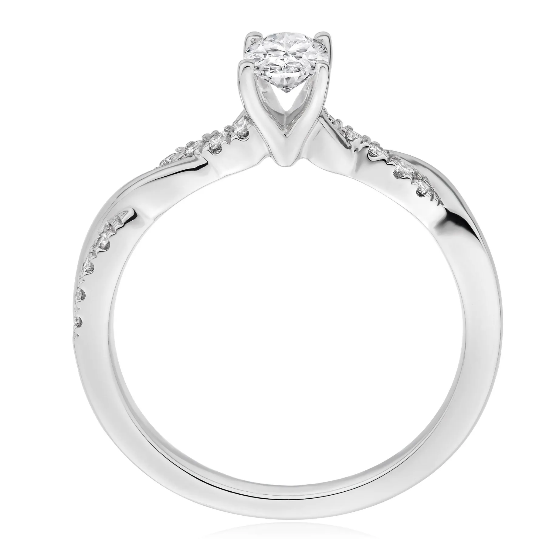 Royal Asscher Letizia Platinum Diamond Royal Asscher Oval Cut Solitaire Ring