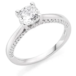 Royal Asscher Louise Platinum Diamond Royal Asscher Cushion Cut Solitaire Ring