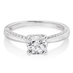 Royal Asscher Louise Platinum Diamond Royal Asscher Cushion Cut Solitaire Ring