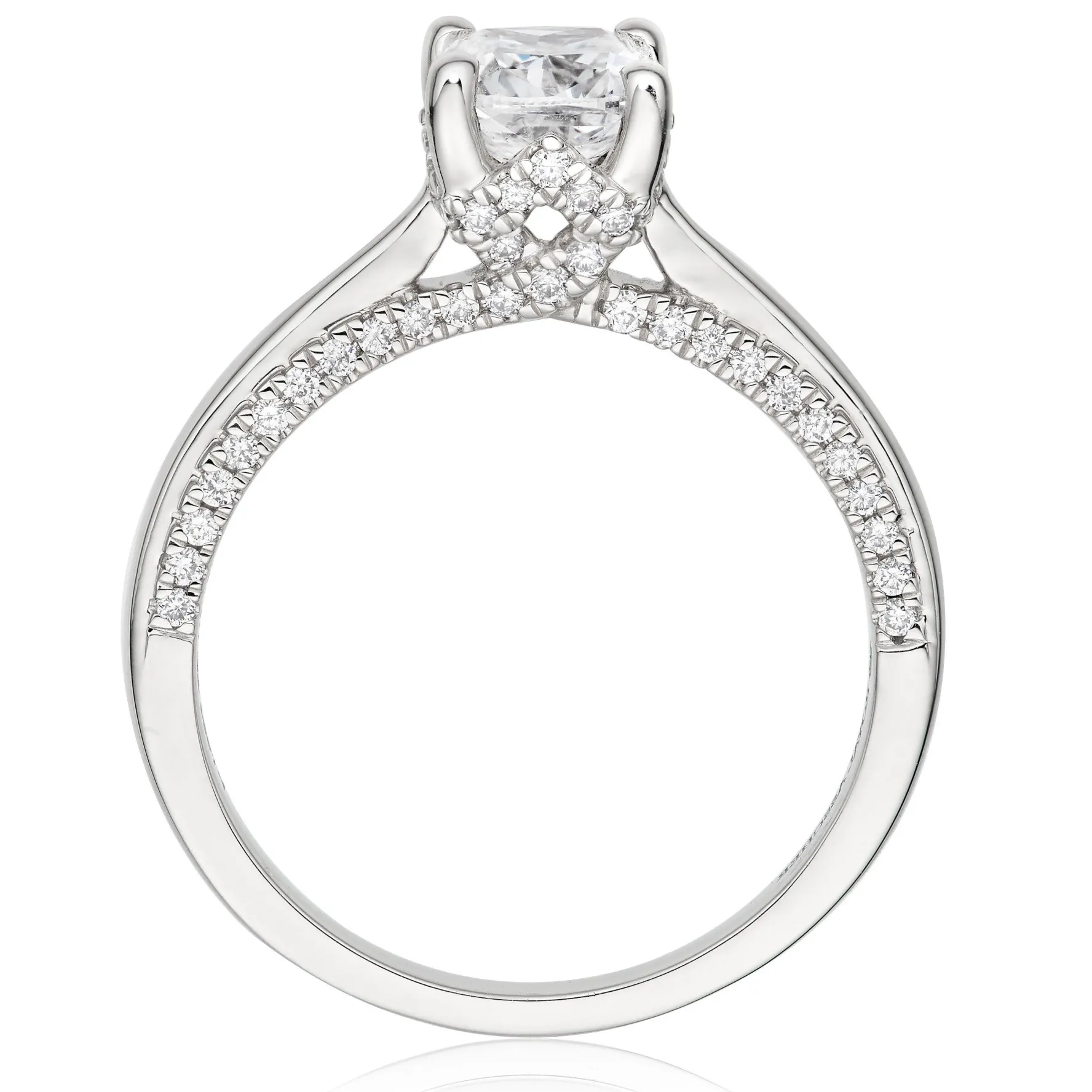 Royal Asscher Louise Platinum Diamond Royal Asscher Cushion Cut Solitaire Ring