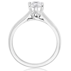 Royal Asscher Platinum Diamond Pear Cut Solitaire Ring