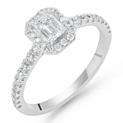 Royal Asscher Platinum Emerald Cut Diamond Ring
