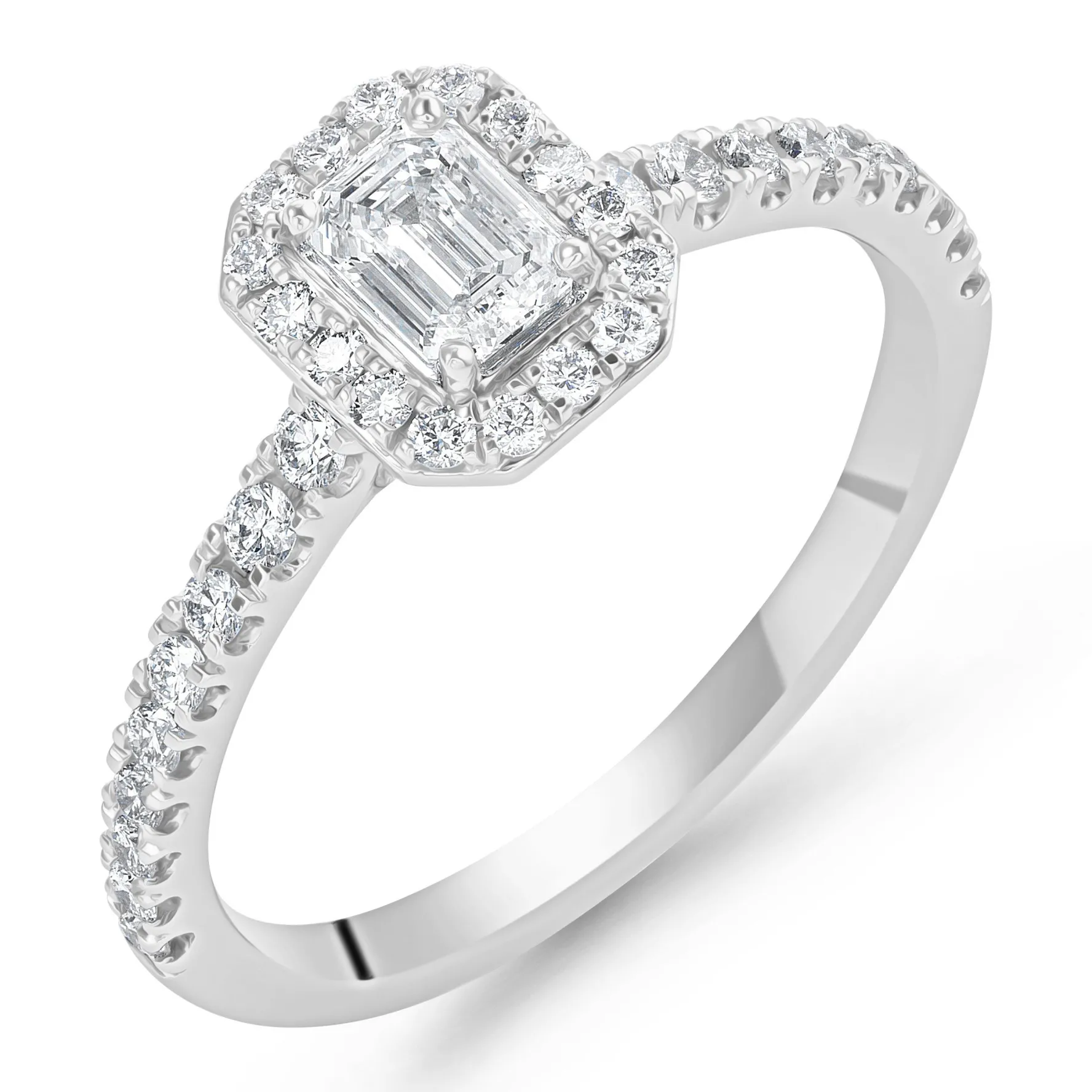 Royal Asscher Platinum Emerald Cut Diamond Ring