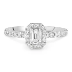 Royal Asscher Platinum Emerald Cut Diamond Ring
